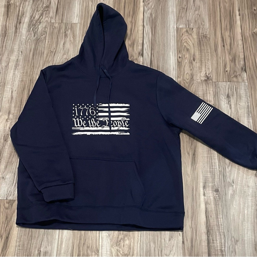 1776 We the People Navy Blue Graphic Hoodie (Men's 3XL)